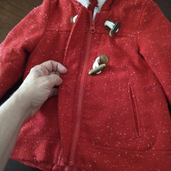 CARTERS HOODED WINTER PEA COAT.... LIKE NEW - Picture 4 of 4